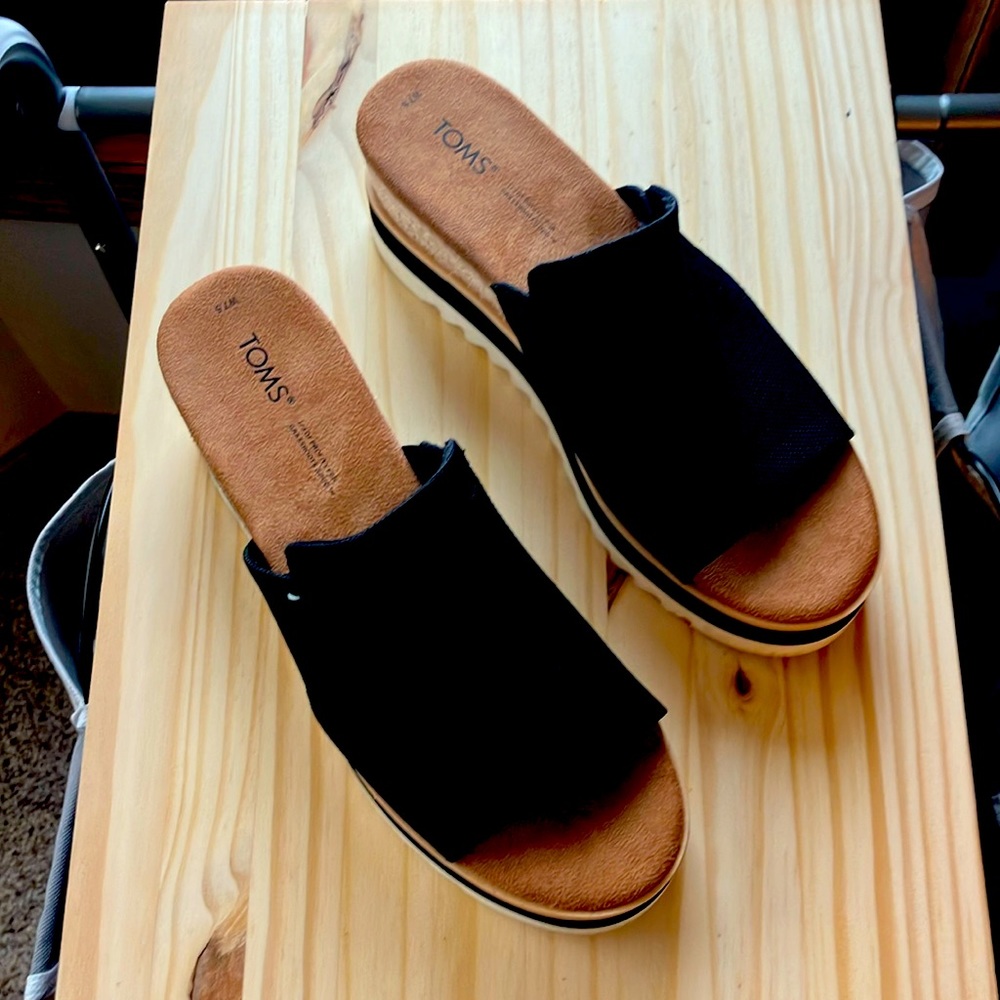 TOMS Diana platform heel mule sandals sz7.5